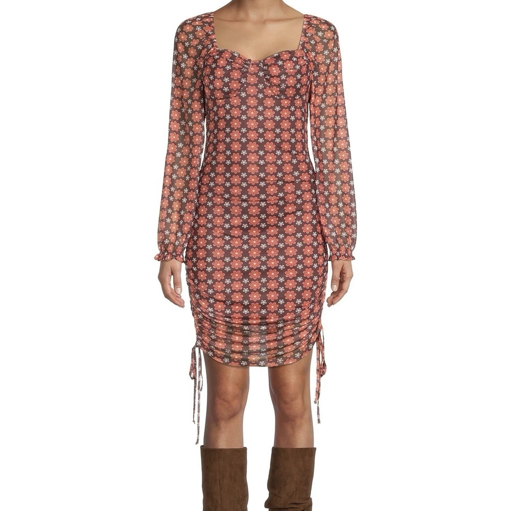 NEW Madden NYC Womens Floral Sheer BodyCon Dress Plus Size XXL Boho Hippie Indie